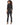 Ride Blazer in Black – full-length back view of the cropped blazer with three-quarter sleeves, worn with black split-hem.
