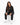 Collar Pants Set in Black – seated view of keyhole cutout sweatshirt and cuffed joggers