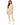 Collar Top Set in Beige – full-length front view with keyhole cutout sweatshirt and cuffed joggers