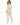 Collar Top Set in Beige – full-length back view of sweatshirt and cuffed joggers on a model