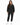 Collar Top Set in Black – full-length front view with keyhole cutout neckline and cuffed joggers