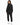 Collar Top Set in Black – full-length back view of sweatshirt and cuffed joggers on model