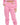 Eyes Pants Set in Pink – worn front view with double cutout waistband, front seams and cuffed hems