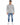Sean Knit Sweater in Grey – full-length front view on model, distressed rips, rolled crew neck, with blue jeans