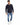 Sean Knit Sweater in Navy – full-length front view showing distressed holes and dropped shoulders