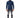 Tyson Sweater in Navy Blue – full-length front view of the turtleneck with ribbed cuffs and hem, worn with ripped black jeans