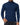 Tyson Sweater in Navy Blue – front view on a model, ribbed turtleneck, cuffs and hem with black jeans