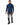 Tyson Sweater in Navy – full-length front view of the turtleneck worn with grey ripped-knee jeans