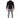 Romeo Turtleneck Sweater in Black – full-length front view on a model with grey ripped-knee jeans
