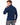 Romeo Turtleneck Sweater in Navy Blue – back view on model showing ribbed collar, cuffs and hem