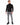 Romeo Turtleneck Sweater in Black – full-length front view on a model with ripped gray jeans