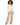 Rhea Jacket in Cream – full-length front view with rope drawstring waist, worn with beige wide-leg pants