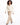 Rhea Jacket in Cream – full-length front view with rope drawstring waist, flap chest pockets and wooden buttons