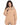 Furry Top Set in Tan – front view of hoodie with furry hood trim, kangaroo pocket and drawstring hem