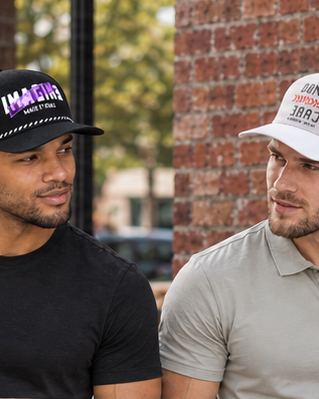 CARBON hats campaign featuring 2 adult men