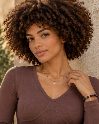 CARBON jewelry campaign featuring 1 adult woman