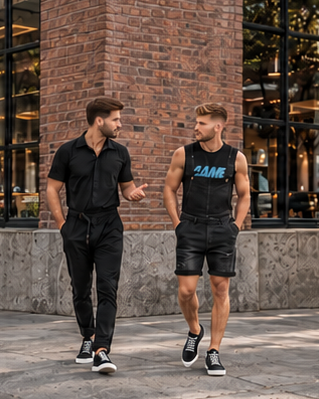 CARBON overalls campaign featuring 2 adult men