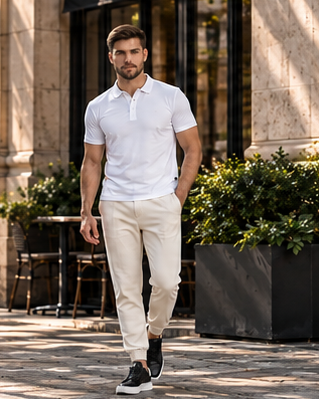 CARBON polos campaign featuring 1 adult man