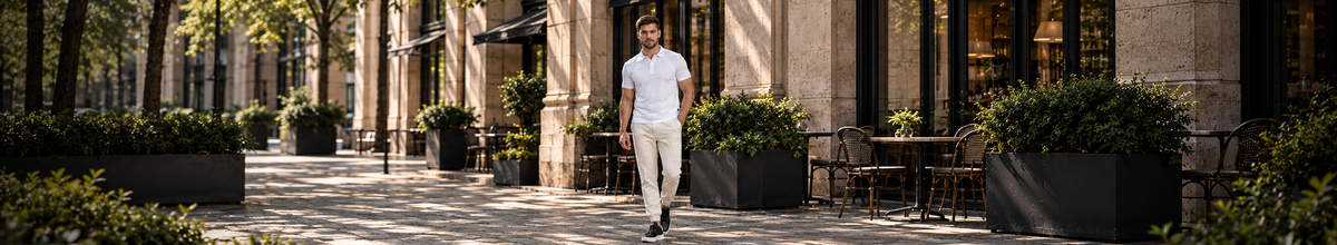 CARBON polos campaign featuring 1 adult man