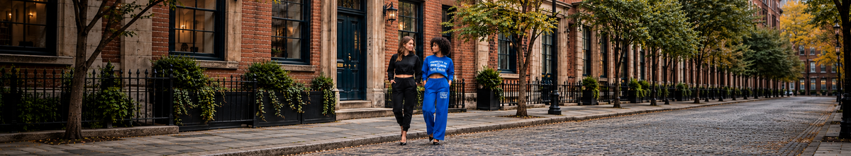 CARBON sweatpants campaign featuring 2 adult women