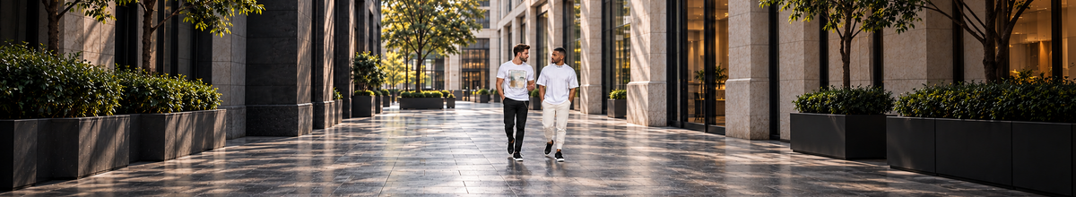 CARBON t-shirts campaign featuring 2 adult men