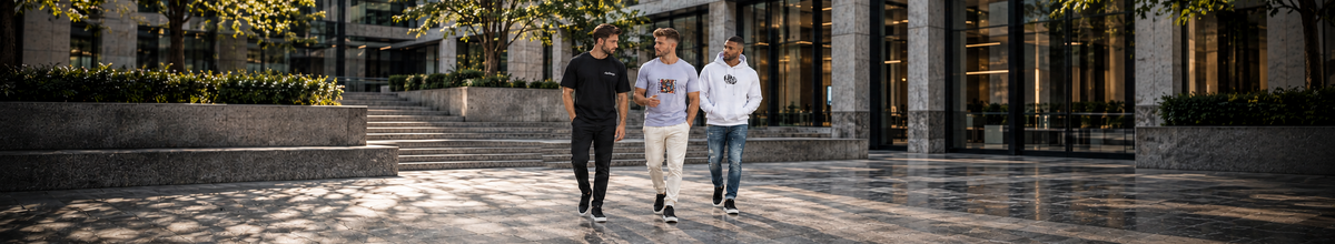 CARBON tops campaign featuring 3 adult men