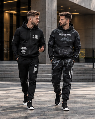 CARBON tracksuits campaign featuring 2 adult men