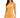 A woman models a sleeveless, ribbed, mustard-colored dress with a twisted neckline and a fitted silhouette.