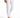 A man wearing fitted white pants with ribbed detailing and white sneakers, standing against a plain background.