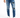 Aaron Blue Washed slim-fit jeans for men with distressed ripped details and black patchwork, paired with white sneakers.