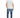 Rear view of Aaron Blue Washed Jeans in a slim modern fit, featuring classic back pockets and a faded denim finish.