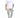 A man wearing a white graphic t-shirt and light green cargo pants, paired with white sneakers.