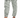 Light green joggers with elastic cuffs and a zippered pocket, paired with white sneakers featuring a black heel.