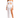 A model poses in a white off-the-shoulder outfit with sheer sleeves and a high-slit skirt.