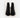 Pair of Carbon black rhinestone stiletto evening heels with sparkly peep-toe mesh cutout design and back zipper.