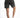 Back view of Maxine high-waisted grey washed denim shorts with classic pockets on a model wearing white sneakers.