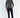 Man in a slim-fit Romeo charcoal grey ribbed knit turtleneck sweater with navy trousers and high-top sneakers.