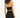 Back view of the River Black Shimmer Two-Piece Set featuring a cropped cami top and matching mini skirt.