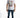 Man in Wilder Blue Washed Denim Jeans with a modern slim fit and paint splatter detail, paired with a graphic tee.