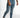Men's Jairo blue washed skinny jeans by Carbon, featuring distressed streetwear details and moto-style biker knee panels.