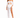 A model poses in a white off-the-shoulder top with sheer sleeves and a matching high-slit skirt.