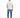 Rear view of Aaron Blue Washed Jeans in a slim modern fit, featuring classic back pockets and a faded denim finish.