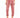 Pink velvet joggers with an elastic waistband and cuffed ankles, paired with white sneakers.
