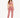 A woman models a pink, cropped, cowl-neck top paired with matching jogger pants, showcasing a relaxed style.