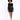 A model poses in a fitted, long-sleeve black dress with shimmering sequins, paired with black heels.