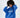 Model in blue ADOREYOU oversized hoodie with white text, distressed details, and white drawstrings.