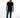 Man in Finn Blue Denim Jeans and black graphic t-shirt for a streetwear look against a white background.