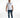 Model in Franco Men's Blue Denim Jeans with distressed ripped knees and a white t-shirt on a white background.