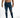 Franco Men's Blue Jeans featuring a distressed medium wash with ripped knees and white sneakers.