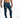 Franco Men's Blue Denim Jeans featuring distressed knee rips and a medium wash on a model.